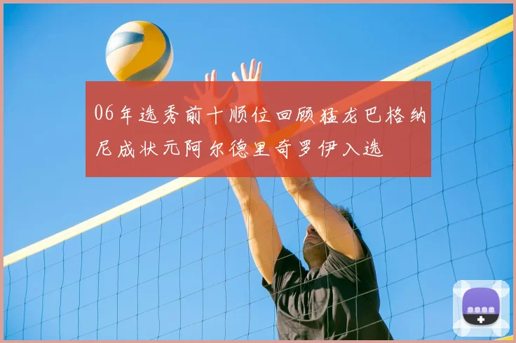 06年选秀前十顺位回顾猛龙巴格纳尼成状元阿尔德里奇罗伊入选